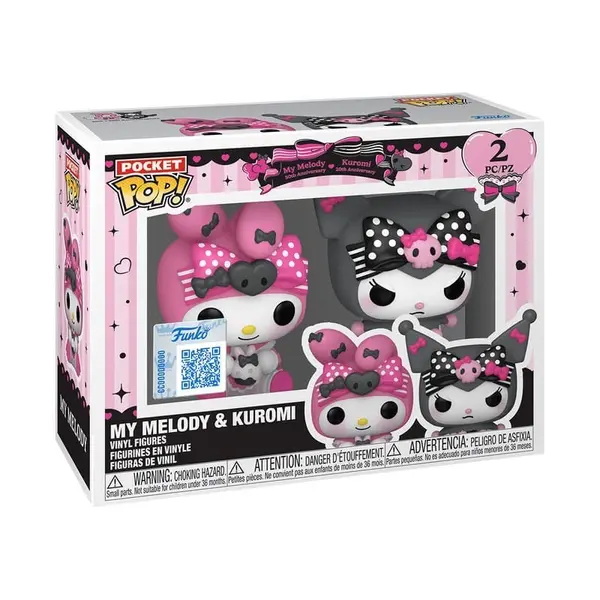 Hello Kitty - Pack 2 porte-clés POP! My Melody & Kuromi 4 cm