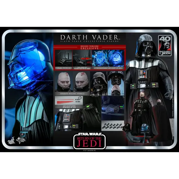 STAR WARS Episode VI Figurine Dark Vador 40th Anniversary Movie Masterpiece Deluxe Version Hot Toys
