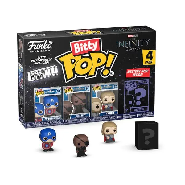 CAPTAIN AMERICA MARVEL PACK 4 FIGURINES BITTY POP VINYL 2 CM