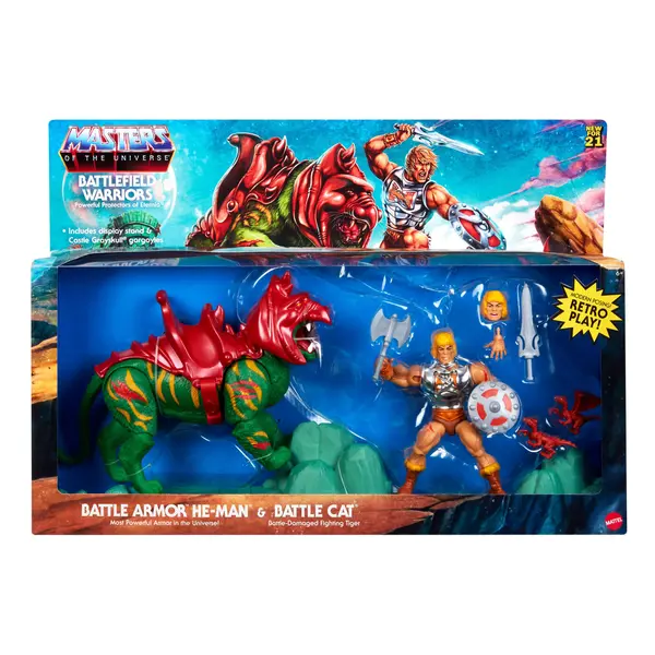 BATTLEFIELD WARRIORS MASTERS OF THE UNIVERSE ORIGINS 2021 PACK 2 FIGURINES 14 CM