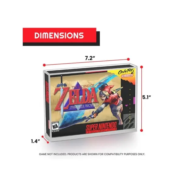 Nintendo - Pack 2 boîtes de protection en acrylique pour jeux Nintendo SNES/N64