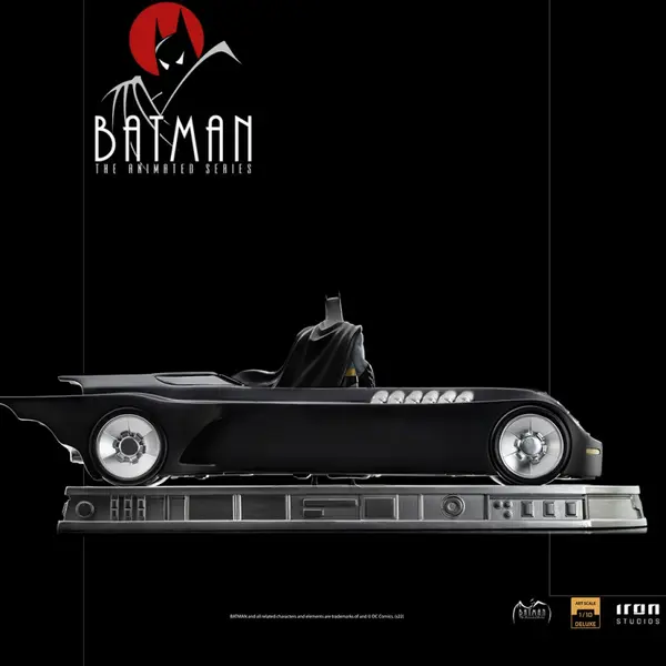 BATMAN ANIMATED Statue Batmobile & Batman Deluxe Art Scale Iron Studios
