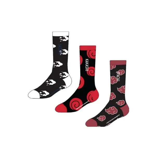 Naruto - Pack de 3 paires de chaussettes Sasuke, Kakashi, Itachi 39-42