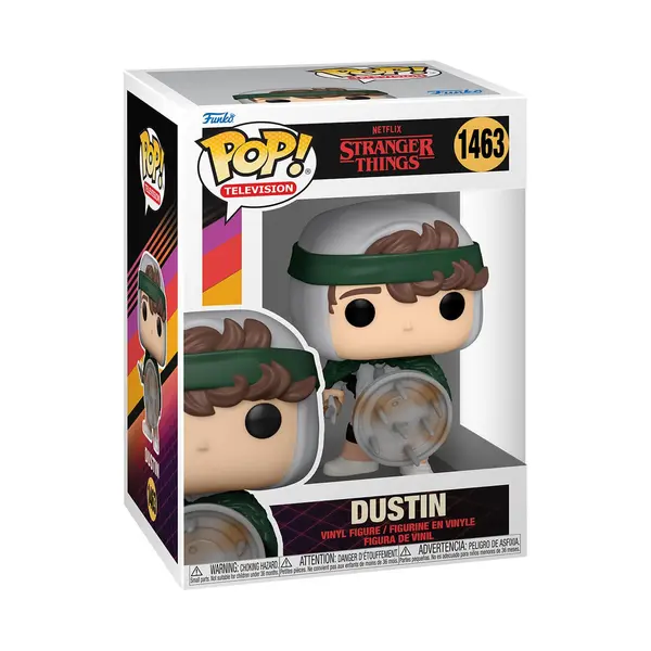 HUNTER DUSTIN WITH SHIELD STRANGER THINGS POP TV VINYL FIGURINE 9 CM