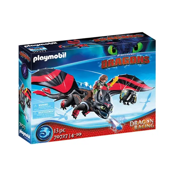Figurine Playmobil Dreamworks Dragon - Racing Krokmou Et Harold 38cm