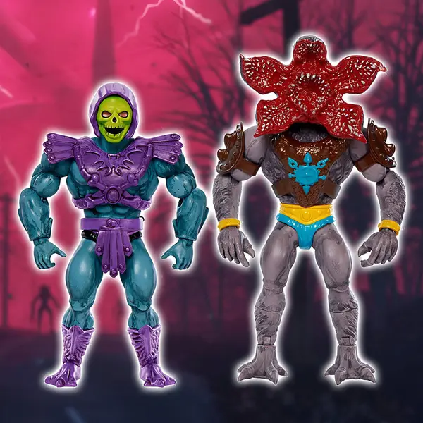 MAITRES DE L’UNIVERS X STRANGER THINGS Origins Figurines Skeletor & Demogorgon Mattel