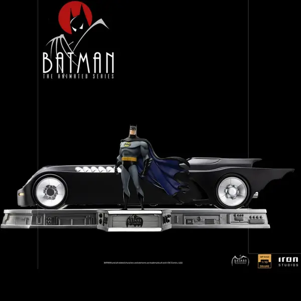 BATMAN ANIMATED Statue Batmobile & Batman Deluxe Art Scale Iron Studios