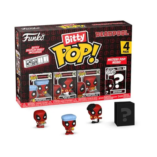 BATHTIME DEADPOOL PACK 4 FIGURINES BITTY POP VINYL 2 CM