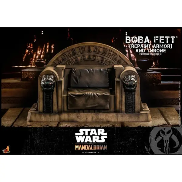 Star Wars : The Mandalorian - Figurine 1/6 Boba Fett Repaint Armor and Throne Special Edition 30 cm
