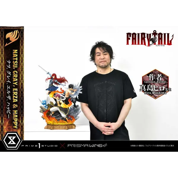 FAIRY TAIL Statue Natsu, Gray, Erza, Happy Concept Masterline Deluxe Bonus Version Prime 1 Studio
