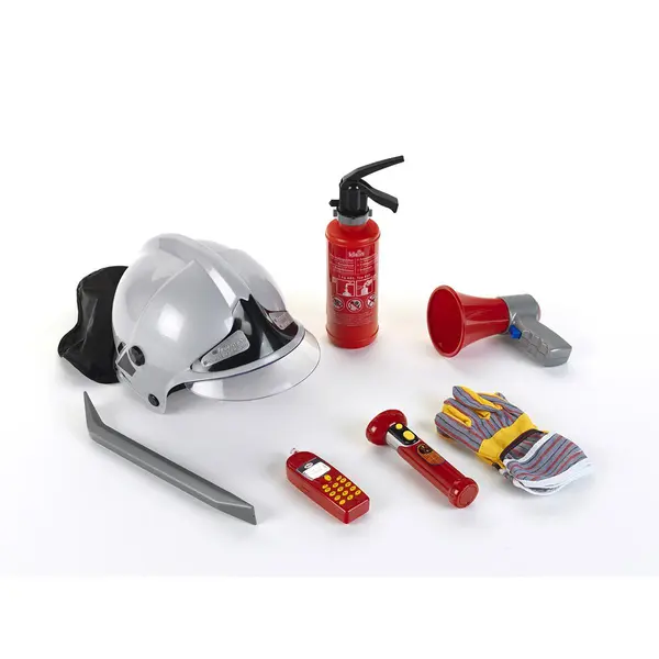 Set pompier avec casque et mégaphone - 7 pièces