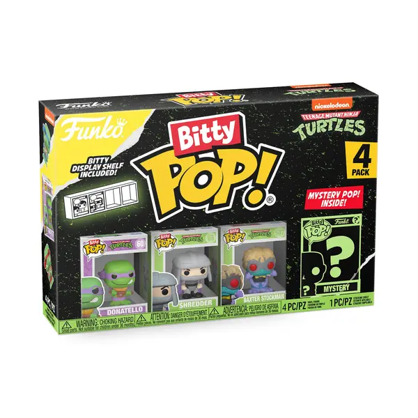 DONATELLO LES TORTUES NINJA PACK 4 FIGURINES BITTY POP VINYL 2 CM