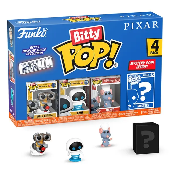 PIXAR PACK 4 FIGURINES BITTY POP WALL E