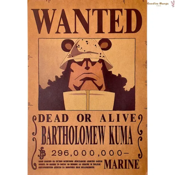 Acheter Affiche Bartholomew Kuma One Piece A3 | Goodies Manga